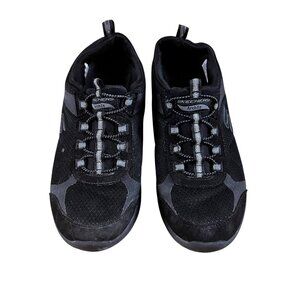 Skechers ArchFit Size 7.5 Comfortable Casual Slip On Elastic Lace Black
